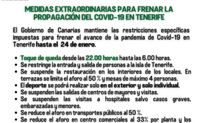  El Gobierno de Canarias prorroga las medidas restrictivas para frenar la transmisión del Covid-19 en Tenerife ????? ?? ?? ?? ?????